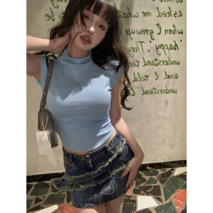 𝐈𝐍𝐅𝐏 韓版小心機綁帶短版上衣 顯瘦上衣 短袖上衣 素T